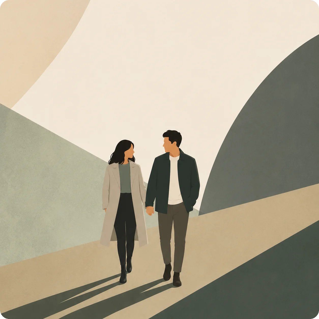 Couple walking together, representing online couples counselling